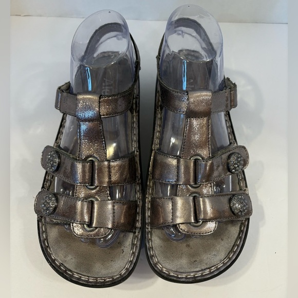 Alegria Kleo silver gladiator-style sandal size 38/7.5 - Picture 1 of 10